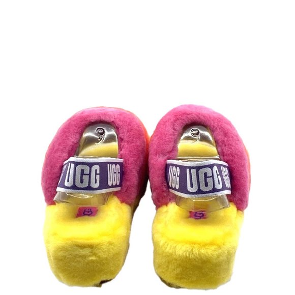 UGG Fluff Yeah Slide - UggPride Rainbow Yellow, US Women's 9 - Picture 4 of 11
